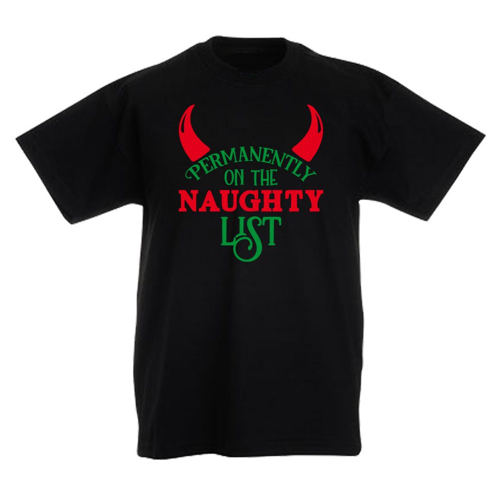 G-graphics T-Shirt Permanently on the naughty list Kinder T-Shirt, mit Spruch / Print / Aufdruck / Weihnachtsmotiv von G-graphics