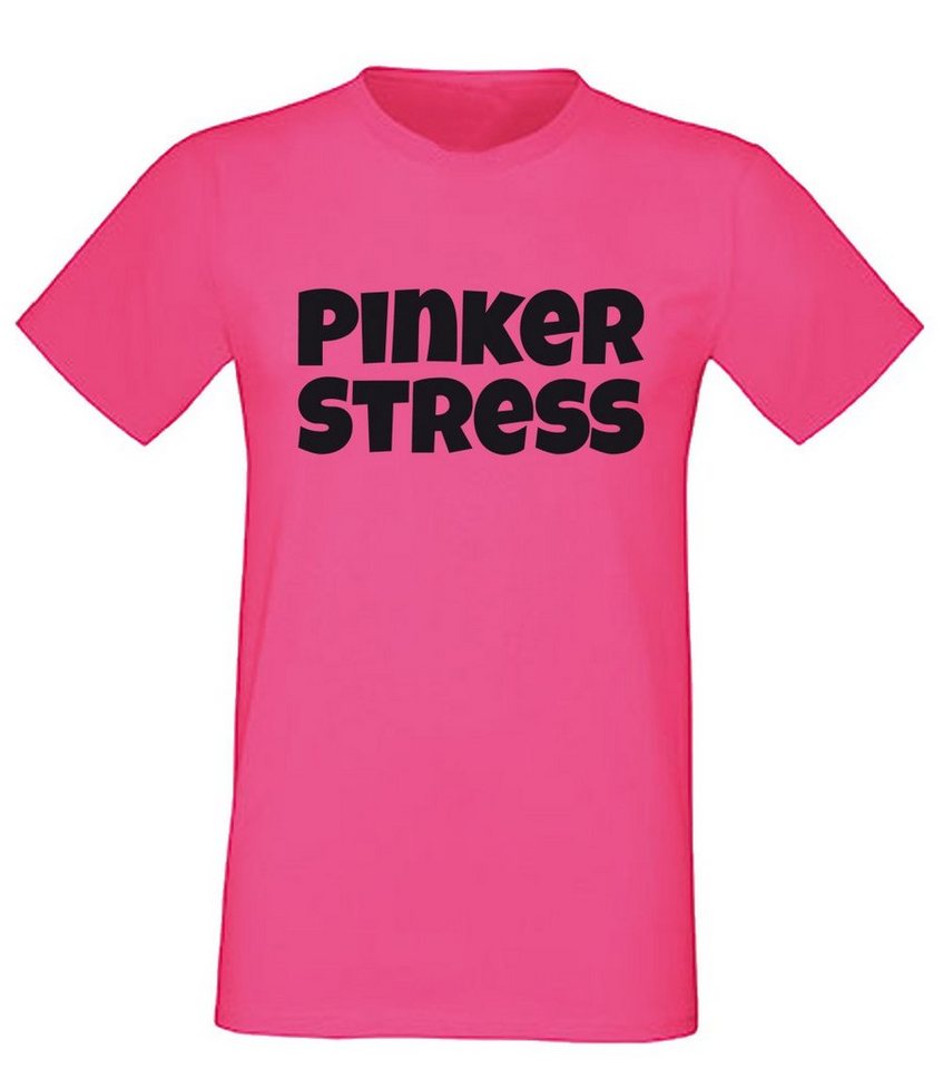 G-graphics T-Shirt Pinker Stress Herren T-Shirt, mit trendigem Frontprint, Aufdruck auf der Vorderseite, Spruch/Sprüche/Print/Motiv, Pink-Black-Men-Edition, für jung & alt von G-graphics