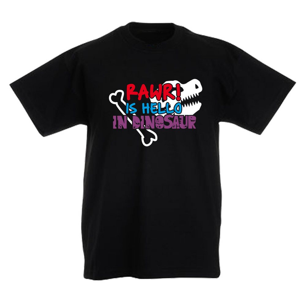 G-graphics T-Shirt Rawr! is hello in dinosaur Kinder T-Shirt mit coolem Spruch als Frontprint von G-graphics