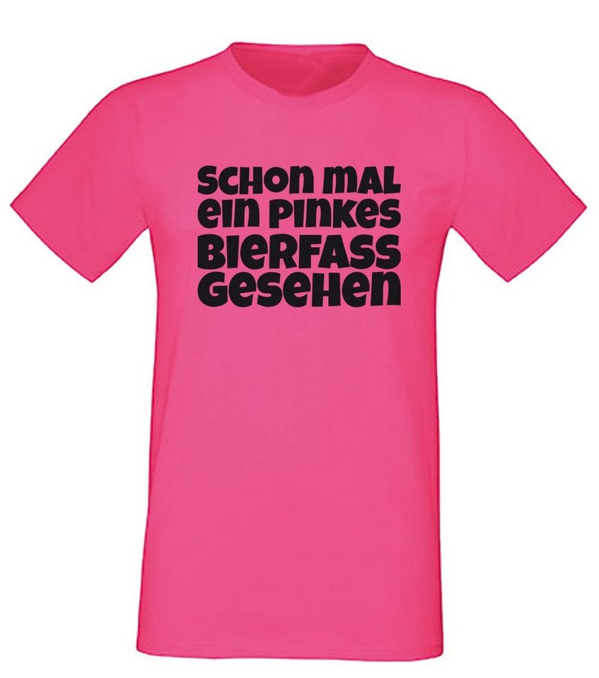 G-graphics T-Shirt Schon mal ein pinkes Bierfass gesehen Herren T-Shirt, mit trendigem Frontprint, Aufdruck auf der Vorderseite, Spruch/Sprüche/Print/Motiv, Pink-Black-Men-Edition von G-graphics