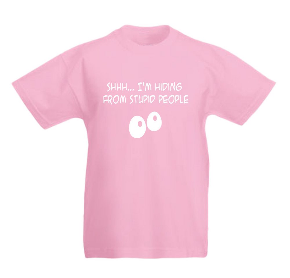 G-graphics T-Shirt Shhh... I´m hiding from stupid people Kinder T-Shirt mit coolem Spruch als Frontprint von G-graphics