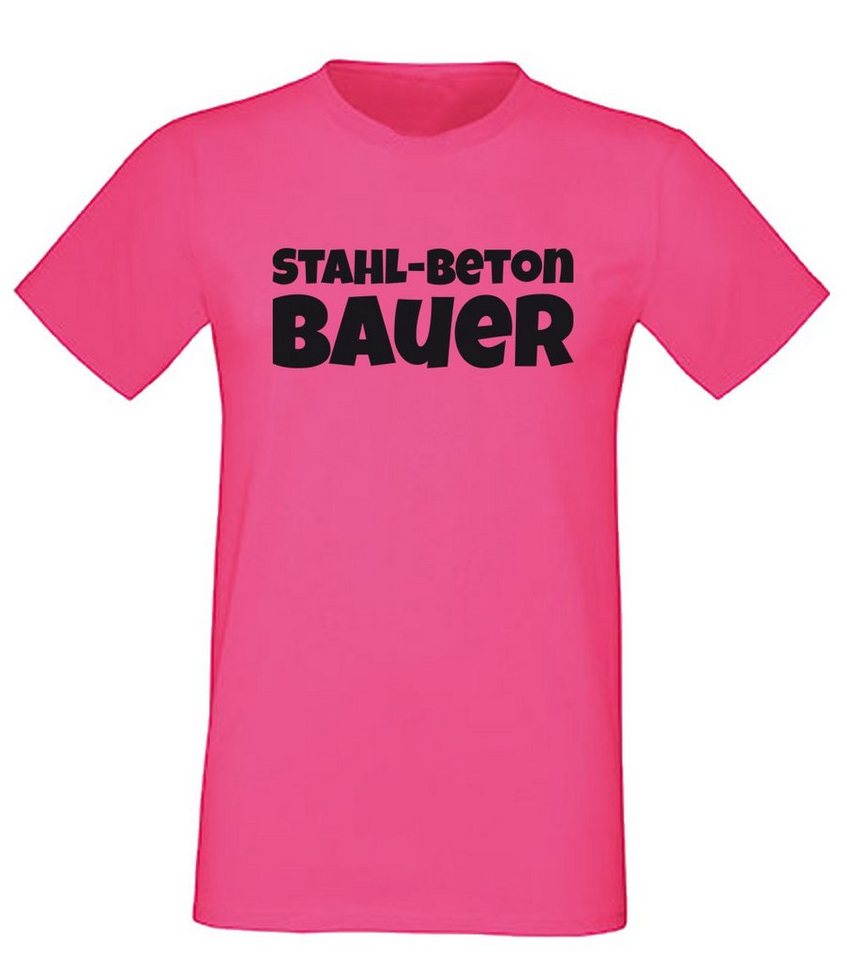 G-graphics T-Shirt Stahl-Beton Bauer Herren T-Shirt, mit trendigem Frontprint, Aufdruck auf der Vorderseite, Spruch/Sprüche/Print/Motiv, Pink-Black-Men-Edition, für jung & alt von G-graphics