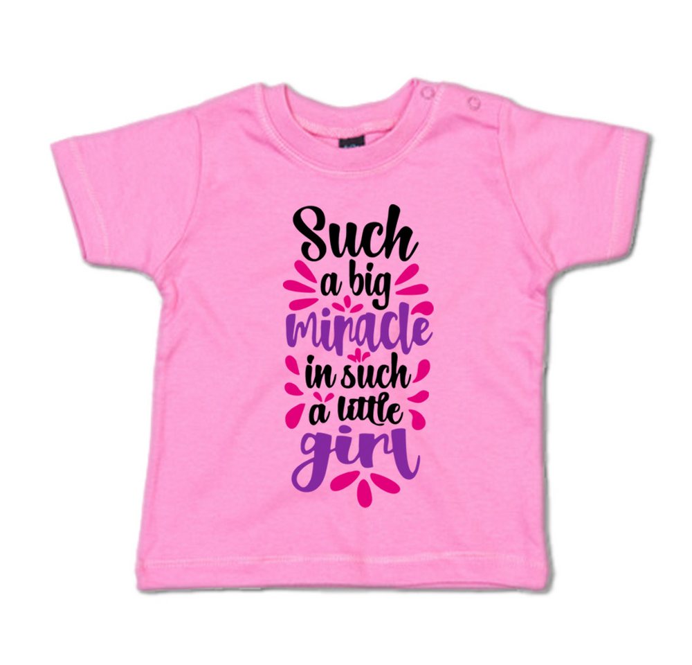 G-graphics T-Shirt Such a big miracle in such a little girl Baby T-Shirt, mit Spruch / Sprüche / Print / Aufdruck von G-graphics