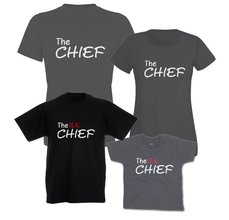 G-graphics T-Shirt The Chief & The REAL Chief (Familienset, Einzelteile zum selbst zusammenstellen) Kinder- & Erwachsenen-T-Shirt-Set mit Frontprint von G-graphics