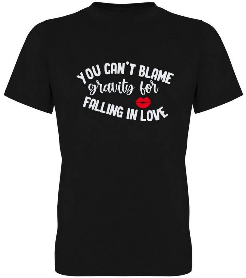 G-graphics T-Shirt You can´t blame gravity for falling in love Herren T-Shirt mit Frontprint zum Valentinstag von G-graphics