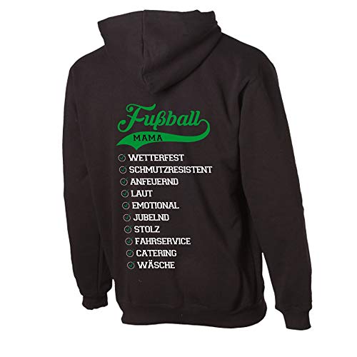 G-graphics Unisex Hoodie Eigenschaften Einer Fußball Mama 078.767 (S, Druck weiß/grün) von G-graphics