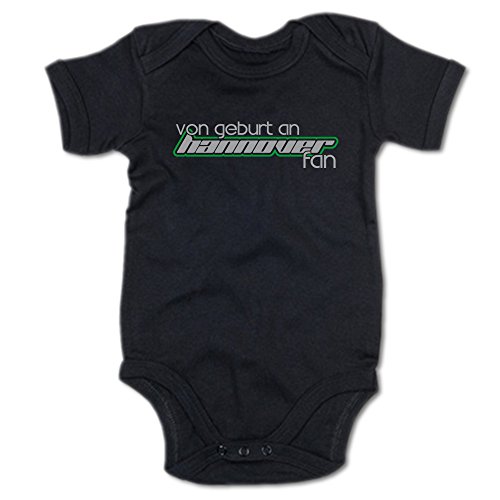 G-graphics Von Geburt an Hannover Fan Baby-Body Suite Strampler 250.0510 (12-18 Monate, schwarz) von G-graphics