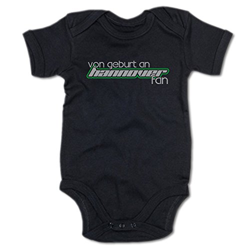 G-graphics Von Geburt an Hannover Fan Baby-Body Suite Strampler 250.0510 (3-6 Monate, schwarz) von G-graphics