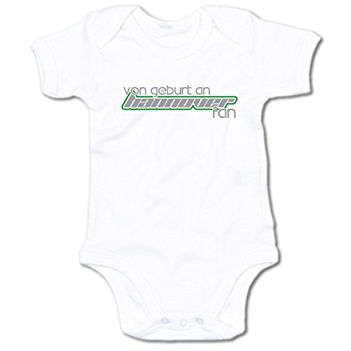 G-graphics Von Geburt an Hannover Fan Baby-Body Suite Strampler 250.0510 (3-6 Monate, weiß) von G-graphics