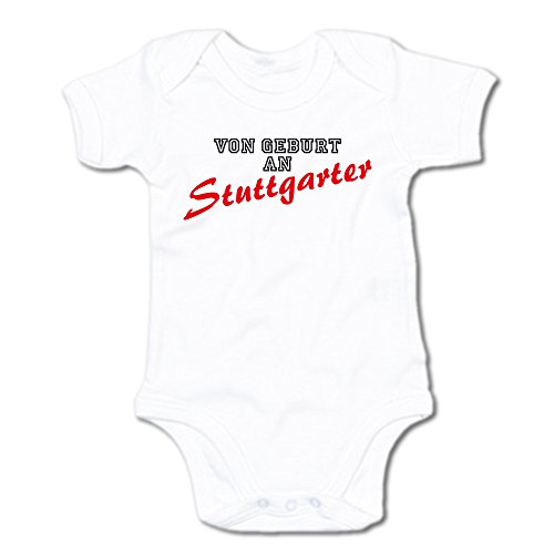 G-graphics Von Geburt an Stuttgarter Baby-Body (250.0100) (0-3 Monate, weiß) von G-graphics