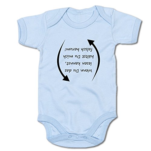 G-graphics Wenn Du das lesen Kannst, hältst Du Mich falsch herum! Baby-Body (250.0025) (3-6 Monate, blau) von G-graphics