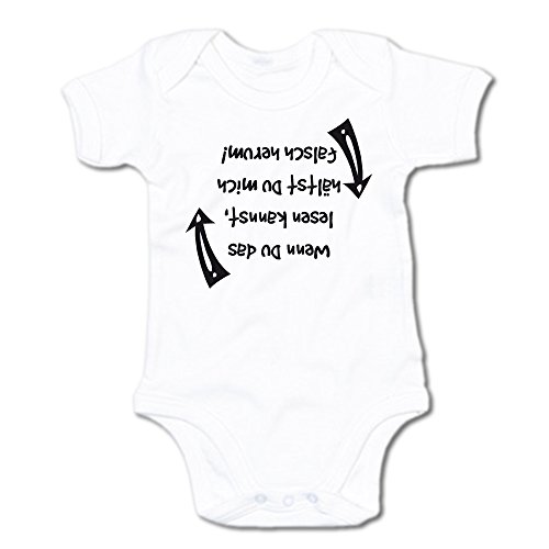 G-graphics Wenn Du das lesen Kannst, hältst Du Mich falsch herum! Baby Body Suite Strampler 250.0213 (3-6 Monate, weiß) von G-graphics