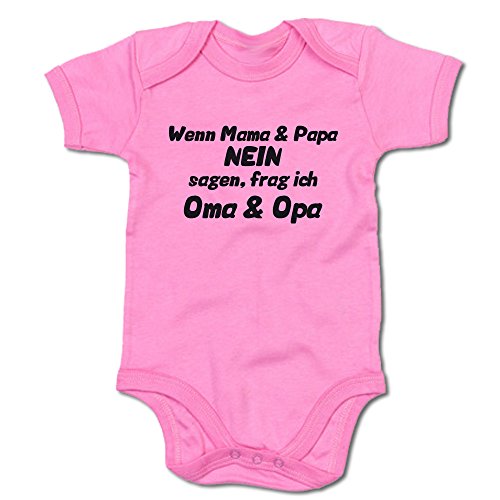 G-graphics Wenn Mama & Papa Nein Sagen, frag ich Oma & Opa Baby Body Suit Strampler 250.0141 (0-3 Monate, pink) von G-graphics