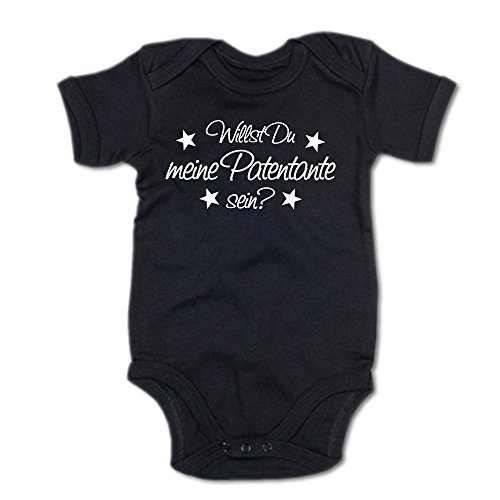 G-graphics Willst Du Meine Patentante Sein? Baby Body Suite Strampler 250.0185 (0-3 Monate, schwarz) von G-graphics