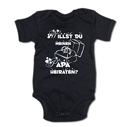 G-graphics Willst Du Meinen Papa heiraten? Baby Body Suite Strampler 250.0206 (0-3 Monate, schwarz) von G-graphics