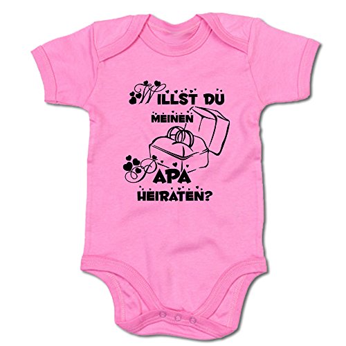 G-graphics Willst Du Meinen Papa heiraten? Baby Body Suite Strampler 250.0206 (12-18 Monate, pink) von G-graphics