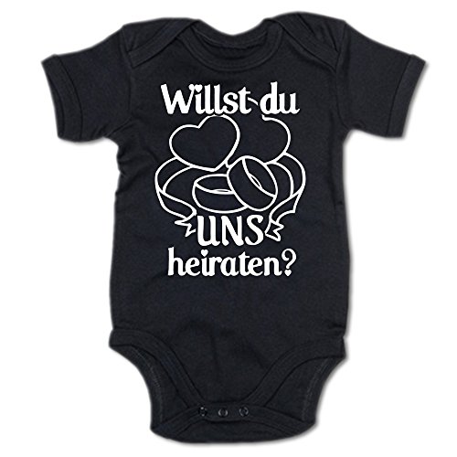 G-graphics Willst du Uns heiraten? Baby-Body 250.0315 (12-18 Monate, schwarz) von G-graphics