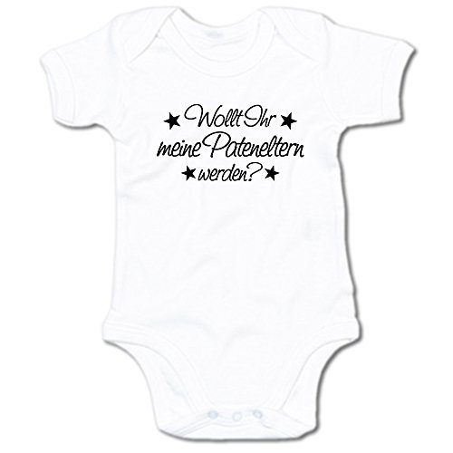 G-graphics Wollt Ihr Meine Pateneltern Werden? Baby Body Suit Strampler 250.0308 (0-3 Monate, weiß) von G-graphics