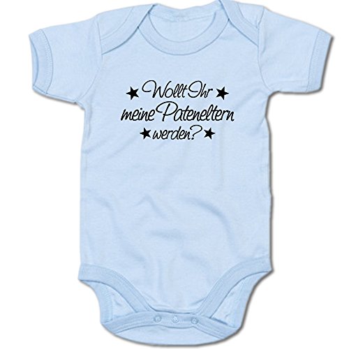 G-graphics Wollt Ihr Meine Pateneltern Werden? Baby Body Suit Strampler 250.0308 (3-6 Monate, blau) von G-graphics