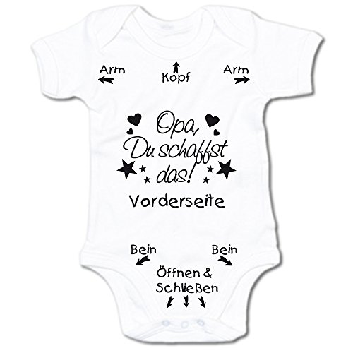 G-graphics Opa, Du schaffst das! Baby-Body 250.0341 (0-3 Monate, weiß) von G-graphics