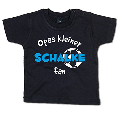 Opas Kleiner Schalke Fan Baby T-Shirt (266.0278) (3-6 Monate, schwarz) von G-graphics