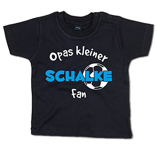 Opas Kleiner Schalke Fan Baby T-Shirt (266.0278) (6-12 Monate, schwarz) von G-graphics