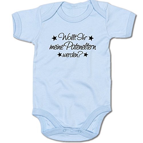 G-graphics Wollt Ihr Meine Pateneltern Werden? Baby Body Suit Strampler 250.0308 (0-3 Monate, blau) von G-graphics