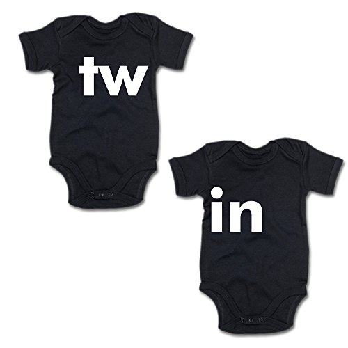 tw-in Twin-Set Baby-Body-Set (250.0219) (0-3 Monate, schwarz/schwarz) von G-graphics