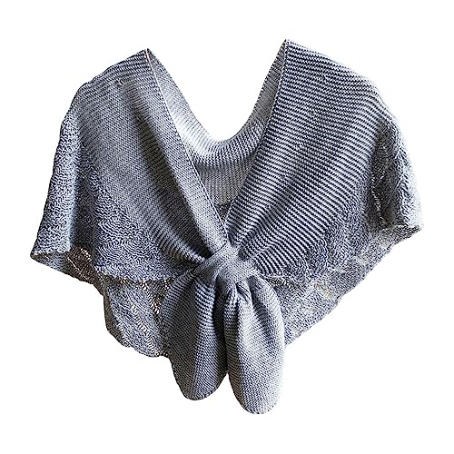 G-LIKE Damen Umschlagtuch Schultertuch Halstuch – Frühling Sommer Herbst Nackenschutz Schal Umhang Cape Gestrickt Ausgehöhlt Prominenz Stil Häkelarbeit Dekorativ für Frauen Mädchen (Grau) von G-LIKE