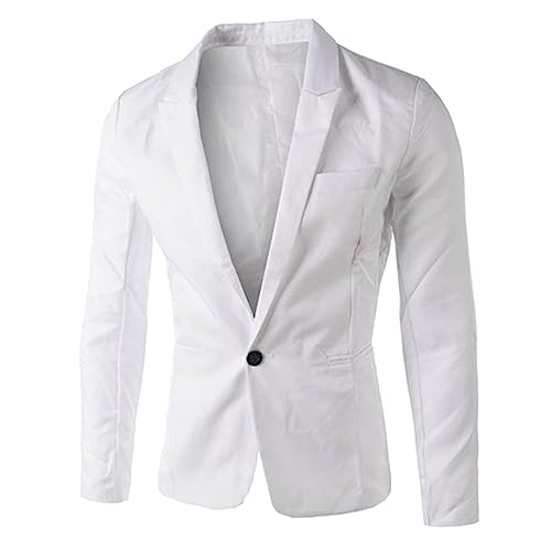 Herren Herbst Anzugjacke Leinen Freizeit Sakko Dünn Blazer Slim Fit Sommer Men Casual Jacke Sonderverkauf Gr M-3XL von G-real