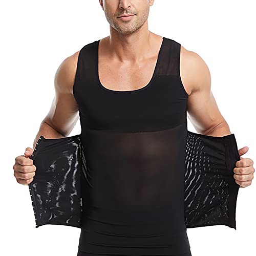 G&F Herren-Kompressionsshirt mit Bauchweggürtel, Bauchweg-Weste/Bierbauch (Farbe: Schwarz, Größe: XL) von G&F