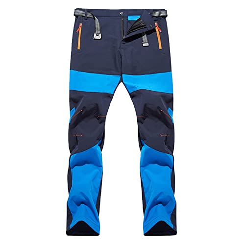 G&F Herren Trekkinghose Softshellhose wasserdichte Outdoorhose Winddichte Wanderhose mit Reißverschlusstaschen (Color : Blue, Size : 5XL) von G&F