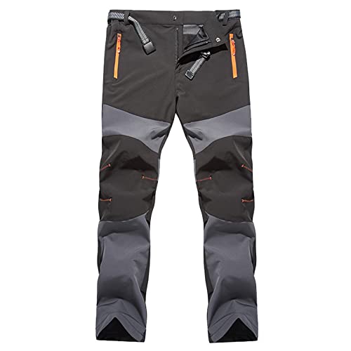 G&F Herren Trekkinghose Softshellhose wasserdichte Outdoorhose Winddichte Wanderhose mit Reißverschlusstaschen (Color : Gray, Size : 4XL) von G&F