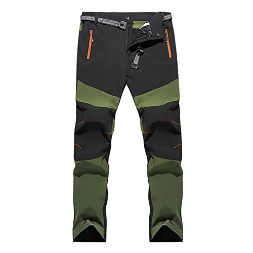 G&F Herren Trekkinghose Softshellhose wasserdichte Outdoorhose Winddichte Wanderhose mit Reißverschlusstaschen (Color : Green, Size : 3XL) von G&F