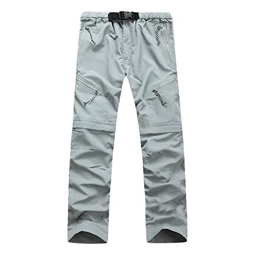 G&F Herren Wanderhose Abnehmbar Trekkinghose, Atmungsaktiv Outdoorhose Arbeit Hosen Schnell Trockend Sommer mit 5 Taschen (Color : Gray, Size : 3XL) von G&F