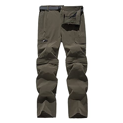 G&F Herren Wanderhose Abnehmbar Zip Off Trekkinghose Softshellhose Schnell Trocknend Elastisch Sommer Funktionshose für Wandern und Freizeit (Color : Coffee, Size : 3XL) von G&F