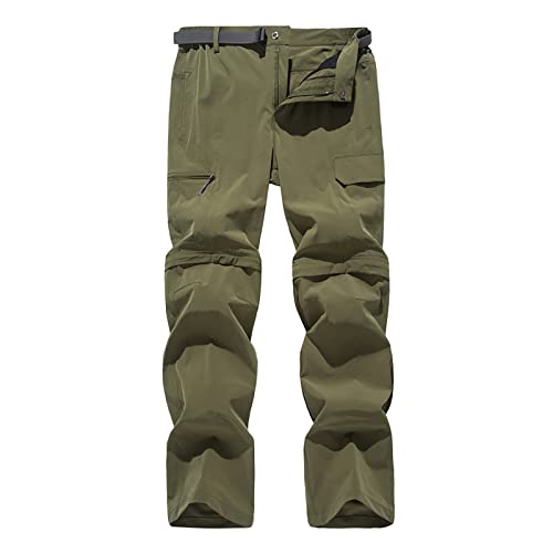 G&F Herren Wanderhose Abnehmbar Zip Off Trekkinghose Softshellhose Schnell Trocknend Elastisch Sommer Funktionshose für Wandern und Freizeit (Color : Green, Size : 4XL) von G&F