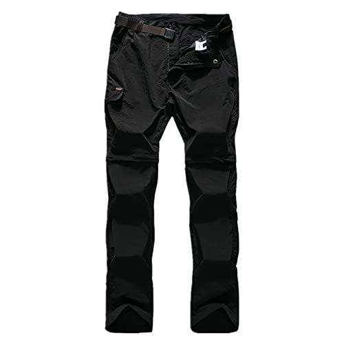 G&F Herren Wanderhose Zip Off Gehende Kletterhose Schnell Trocknend und Atmungsaktiv (Color : Black, Size : 4XL) von G&F
