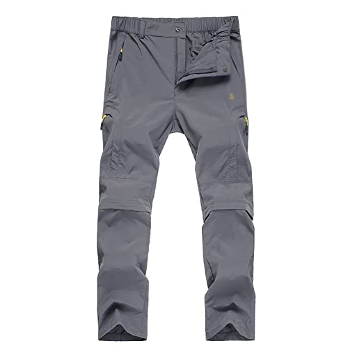G&F Herren Wanderhose Zip Off Softshellhose Trekkinghose Entfernbar Schnell Trockend Atmungsaktiv(Size:XXL,Color:Grau) von G&F