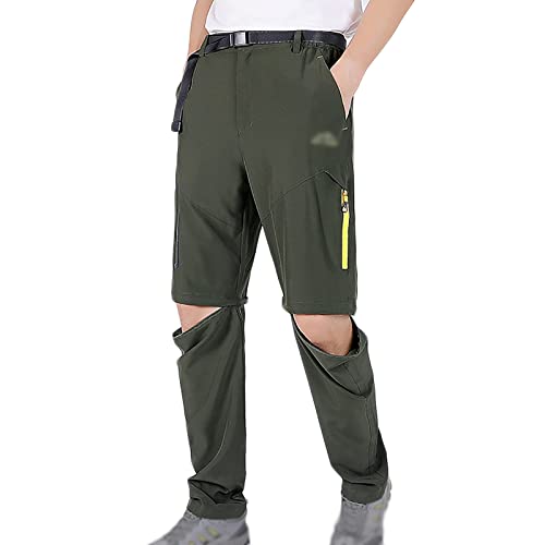 G&F Herren Wanderhose Zip Off Trekkinghose, Atmungsaktiv Schnell Stretch Abnehmbar Outdoorhose Hiking Pants (Color : Green, Size : 3XL) von G&F