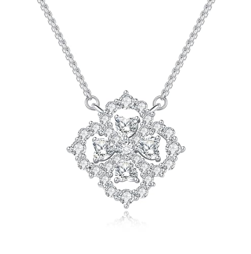 G&GEMSJEW Moissanite-Anhänger, verstellbare Halskette für Damen, Muttertag, Valentinstag, Geburtstag, Geschenk für sie, 18 Karat Weißgold, rhodiniert, GRA-zertifiziert, im Labor gewachsen, VVS1, 18in G&GEMSJEW Moissanite-Anhänger, verstellbare Halskette für Damen, Muttertag, Valentinstag, Geburtstag, Geschenk für sie, 18 Karat Weißgold, rhodiniert, GRA-zertifiziert, im Labor gewachsen, VVS1, 18in von G&GEMSJEW