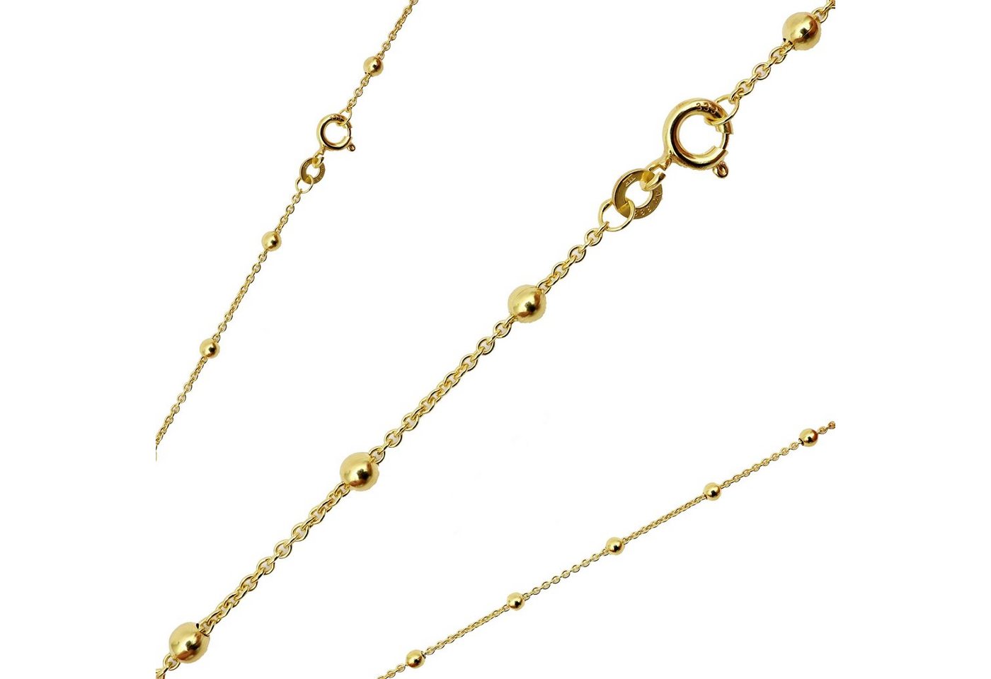 G & J Collier Ankerkette rund mit Kugeln 333 8Karat Gold 50cm hochwertige Halskette (inkl. Schmucketui), Made in Germany von G & J