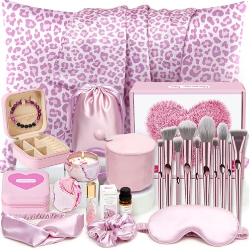 G.C Geburtstagsgeschenk für Frauen Geschenke für Frauen mit Pinselset Makeup & Kissenbezug & Kaffeetasse, Wellness Geschenkset für Freundin Mama Geschenk Set für Valentinstag Muttertag Weihnachtstag von G.C