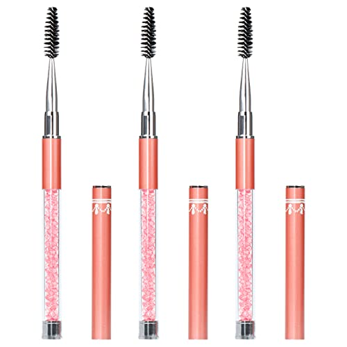 G2PLUS 3 Stück Wimpernbürstchen,Mascara Tube Set Wimpern Kämme mit behälter Augenbrauen Bürste-Augen Make Up Tools für Augenbrauen,Wimpernverlängerung-Rosa von G2PLUS