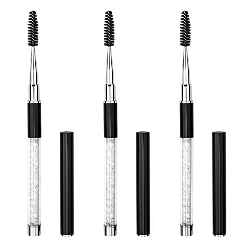 G2PLUS 3 Stück Wimpernbürstchen,Mascara Tube Set Wimpern Kämme mit behälter Augenbrauen Bürste-Augen Make Up Tools für Augenbrauen,Wimpernverlängerung-Schwarze von G2PLUS