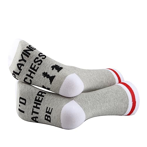 G2TUP 2 Paar Schachsocken Geschenke I'd Rather Be Playing Chess Socken Schachliebhaber Socken Schachspieler Geschenk Schachthema Geschenk, I'd Rather Be Playing Chess 2p, Medium von G2TUP