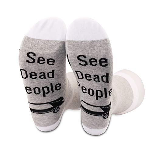 G2TUP 2 Pairs Funny Undertaker Mortician Gift I See Dead People Mortuary Student Socks Embalmer Funny Gift (I See Dead People, Mid Calf) von G2TUP
