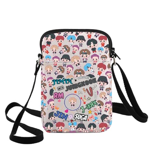 G2TUP Bangtan Crossbody Bag Sänger Charaktere Fans Geschenk Koreanische Armee Merbers Umhängetasche Korean Group Merch (Jungk CB) von G2TUP