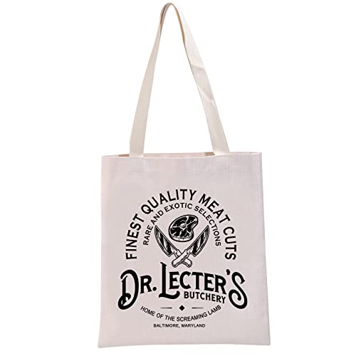 G2TUP Filminspiriertes Geschenk, wiederverwendbare Canvas-Tragetasche, Motiv: Dr. Lecter's Butchery, H-Lecter-Fan-Handtasche, Dr. Lecter's Handtasche, Large von G2TUP