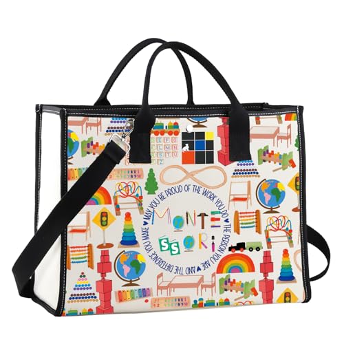 G2TUP Montessori-Lehrer-Tragetasche, Montessori-Lehrergeschenk, Montessori-Lehrergeschenk, Montessori-Schultertasche (ABCDEF TG2) von G2TUP